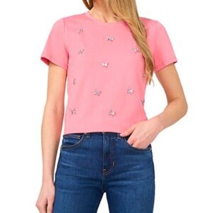 Women's Cotton Butterfly-Gem Short-Sleeve Tee